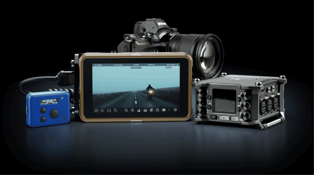 Atomos Ultra Sync blue with monitor